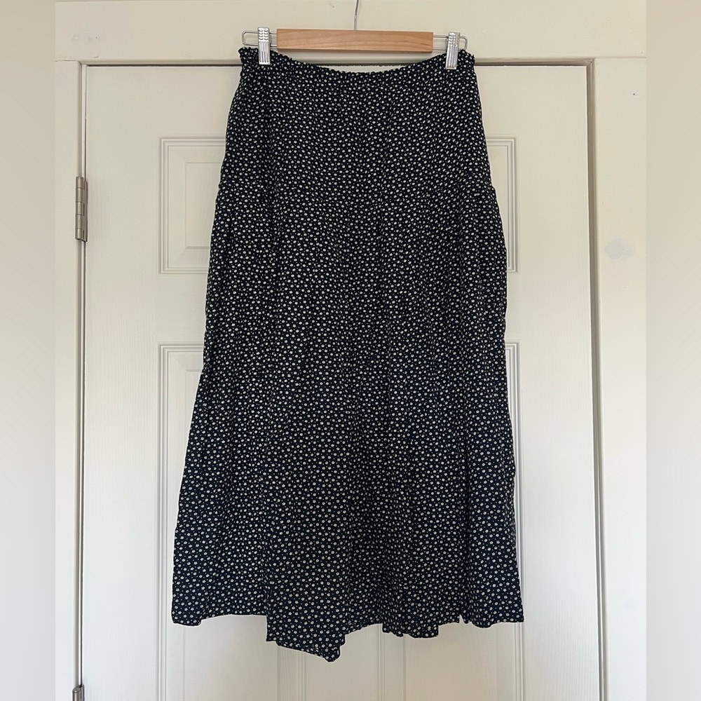 Vintage Floral Dark Navy Skirt